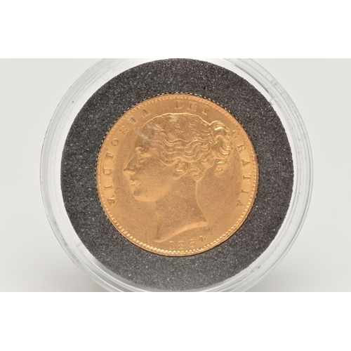 61 - A FULL GOLD SOVEREIGN OF QUEEN VICTORIA'S REIGN 1864, Die 32 good high grade, .916 fine 22ct, 7.98 g... 