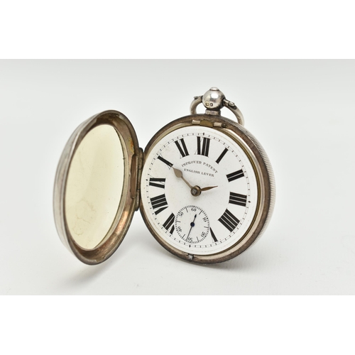 76 - AN EARLY 20TH CENTURY, SILVER OPEN FACE POCKET WATCH, key wound, round white dial signed 'Improved P... 