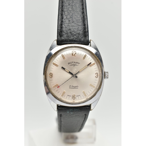 80 - TWO GENTS WRISTWATCHES, to include an AF, manual wind 'Rotary' wristwatch, round silvered dial signe... 