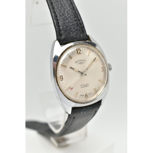 80 - TWO GENTS WRISTWATCHES, to include an AF, manual wind 'Rotary' wristwatch, round silvered dial signe... 