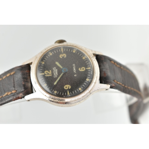 82 - TWO GENTS WRISTWATCHES, to include an AF, manual wind, Smiths watch, round black dial with luminesce... 