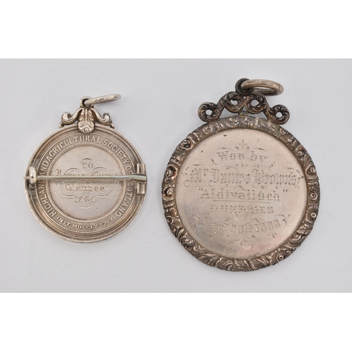 85 - TWO LATE VICTORIAN MEDALS, the first a white metal 'Highland And Agricultural Society Of Scotland', ... 