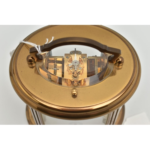 89 - A 'MATTHEW NORMAN' BRASS REPEATER CARRIAGE CLOCK, oval form, key wound, rectangular white dial signe... 