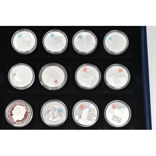 133 - A CASED SET OF ROYAL MINT WESTMINSTER COMMEMORATIVE FIVE POUND COINS, silver proofs commemorating th... 