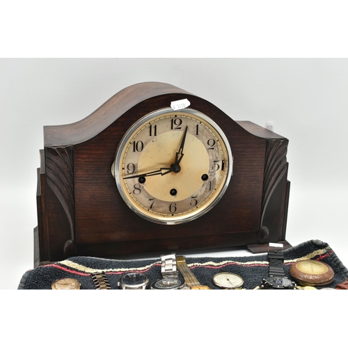 145 - A SELECTION OF SIX QUARTZ WATCHES, A POCKETWATCH AND A CLOCK, to include a Doxa pocket watch with ou... 