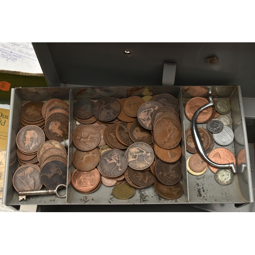 152 - A LARGE CARDBOARD BOX CONTAINING MIXED COINAGE, to include a Royal Mint The Royal Birth 2015 Silver ... 