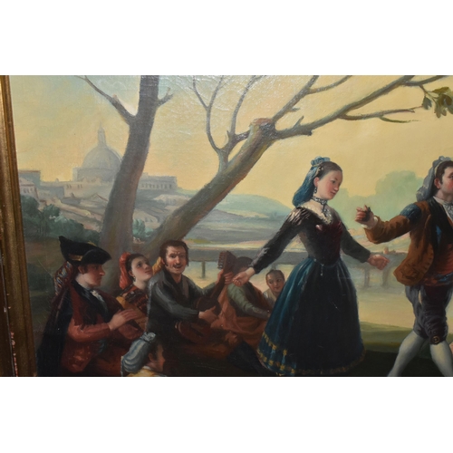 300 - ENRIQUES LAGARES (SOUTH AMERICAN, 20TH CENTURY) EL BAILE, after Goya, oil on canvas, signed lower ... 