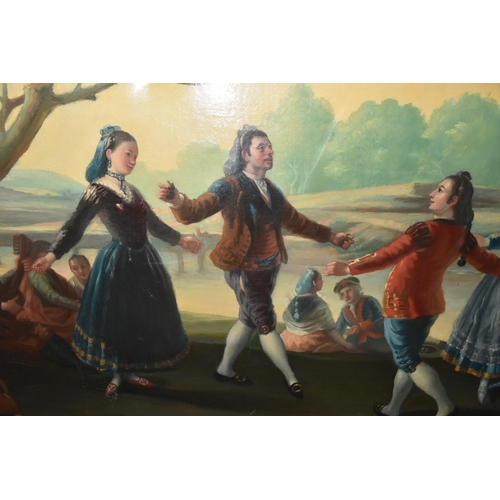 300 - ENRIQUES LAGARES (SOUTH AMERICAN, 20TH CENTURY) EL BAILE, after Goya, oil on canvas, signed lower ... 