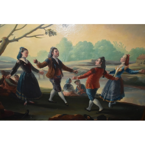 300 - ENRIQUES LAGARES (SOUTH AMERICAN, 20TH CENTURY) EL BAILE, after Goya, oil on canvas, signed lower ... 