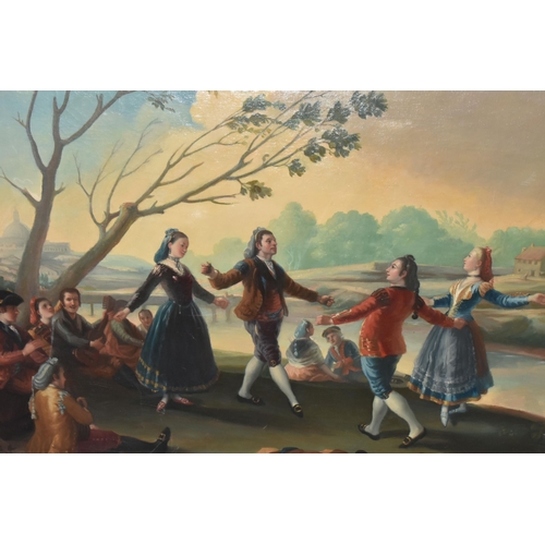 300 - ENRIQUES LAGARES (SOUTH AMERICAN, 20TH CENTURY) EL BAILE, after Goya, oil on canvas, signed lower ... 