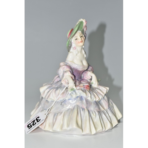 325 - A ROYAL DOULTON 'EVELYN' FIGURINE, HN1637, green painted and printed marks to base, height 14cm (1) ... 