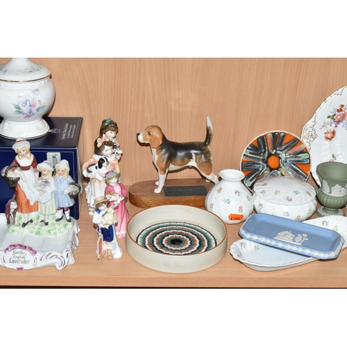 328 - A GROUP OF CERAMICS, to include a Royal Doulton 'Special Friend' HN3607 figure of a boy and kitten, ... 