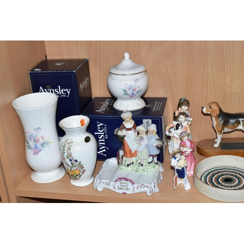 328 - A GROUP OF CERAMICS, to include a Royal Doulton 'Special Friend' HN3607 figure of a boy and kitten, ... 