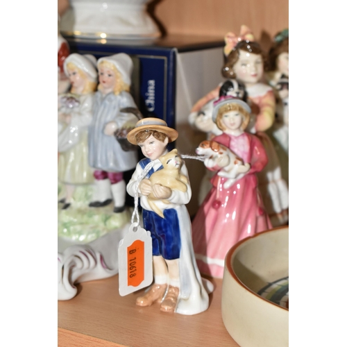 328 - A GROUP OF CERAMICS, to include a Royal Doulton 'Special Friend' HN3607 figure of a boy and kitten, ... 