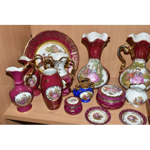 329 - A COLLECTION OF LIMOGES PORCELAIN, to include La Reine, Limoges Castel, etc., vases, trinket boxes, ... 