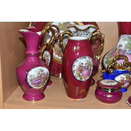 329 - A COLLECTION OF LIMOGES PORCELAIN, to include La Reine, Limoges Castel, etc., vases, trinket boxes, ... 