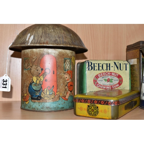 331 - A COLLECTION OF VINTAGE ADVERTISING TINS, comprising  a William Crawford & Sons Ltd 'Lucie Attwell's... 