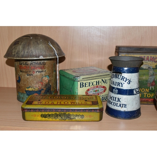 331 - A COLLECTION OF VINTAGE ADVERTISING TINS, comprising  a William Crawford & Sons Ltd 'Lucie Attwell's... 