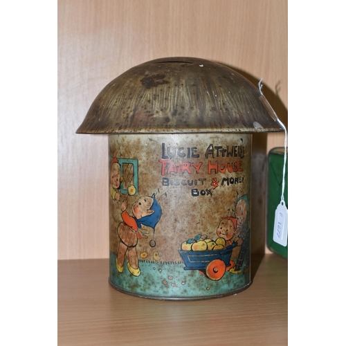 331 - A COLLECTION OF VINTAGE ADVERTISING TINS, comprising  a William Crawford & Sons Ltd 'Lucie Attwell's... 