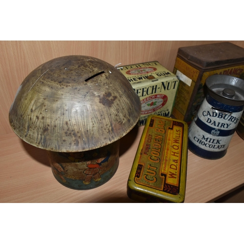 331 - A COLLECTION OF VINTAGE ADVERTISING TINS, comprising  a William Crawford & Sons Ltd 'Lucie Attwell's... 