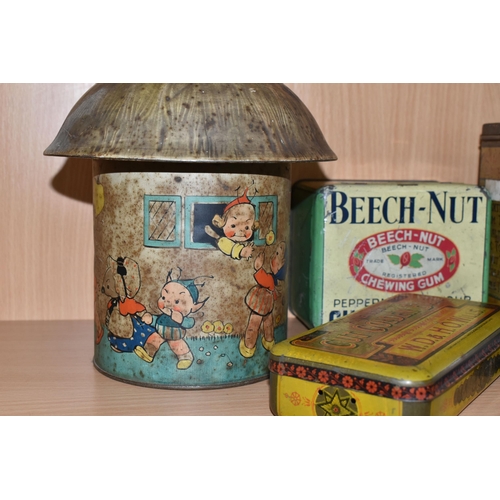 331 - A COLLECTION OF VINTAGE ADVERTISING TINS, comprising  a William Crawford & Sons Ltd 'Lucie Attwell's... 