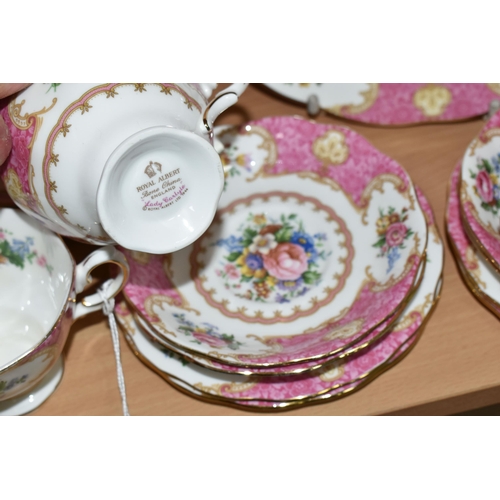 336 - AN EIGHTEEN PIECE ROYAL ALBERT 'LADY CARLYLE' PART TEA SET, comprising a dinner plate, six tea plate... 