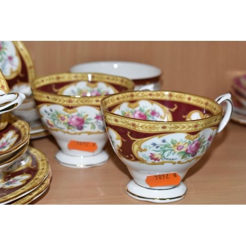 337 - A NINETEEN PIECE ROYAL ALBERT 'LADY HAMILTON' PART TEA SET, comprising a teapot, six tea plates, six... 