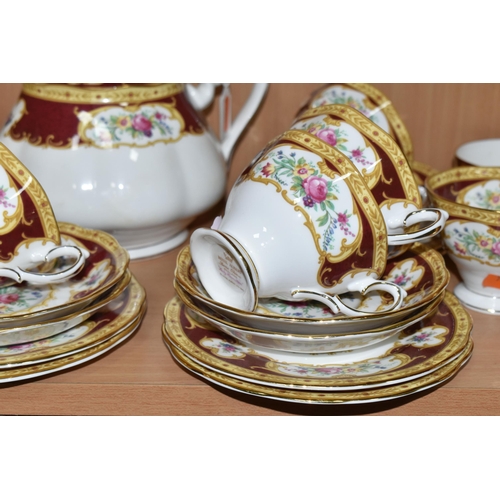 337 - A NINETEEN PIECE ROYAL ALBERT 'LADY HAMILTON' PART TEA SET, comprising a teapot, six tea plates, six... 