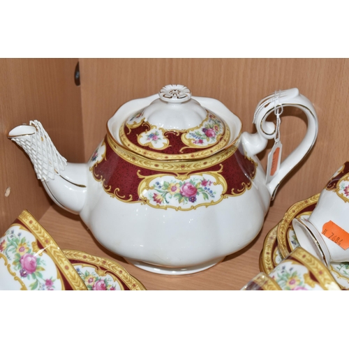 337 - A NINETEEN PIECE ROYAL ALBERT 'LADY HAMILTON' PART TEA SET, comprising a teapot, six tea plates, six... 