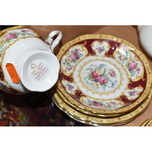 337 - A NINETEEN PIECE ROYAL ALBERT 'LADY HAMILTON' PART TEA SET, comprising a teapot, six tea plates, six... 