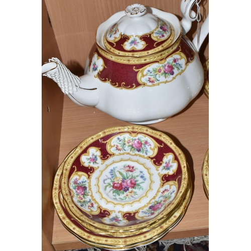 337 - A NINETEEN PIECE ROYAL ALBERT 'LADY HAMILTON' PART TEA SET, comprising a teapot, six tea plates, six... 