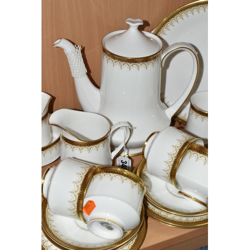 348 - A THIRTY FOUR PIECE PARAGON ATHENA PART TEA AND COFFEE SET, comprising a coffee pot, a cream jug, a ... 