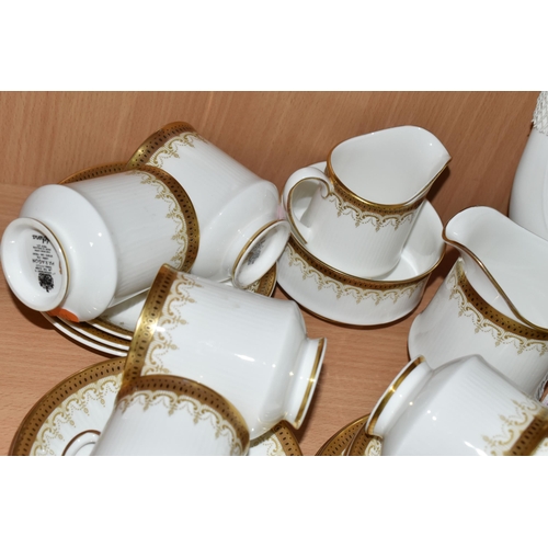 348 - A THIRTY FOUR PIECE PARAGON ATHENA PART TEA AND COFFEE SET, comprising a coffee pot, a cream jug, a ... 