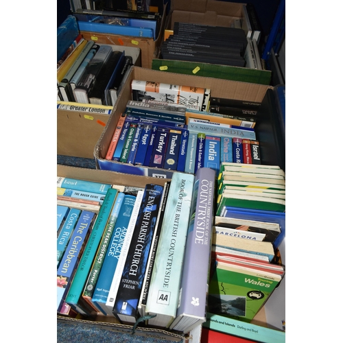 373 - SIX BOXES OF GEOGRAPHICAL / TRAVEL BOOKS & GUIDES comprising approximately 120 titles in hardback an... 