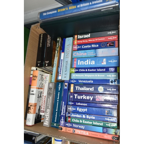 373 - SIX BOXES OF GEOGRAPHICAL / TRAVEL BOOKS & GUIDES comprising approximately 120 titles in hardback an... 