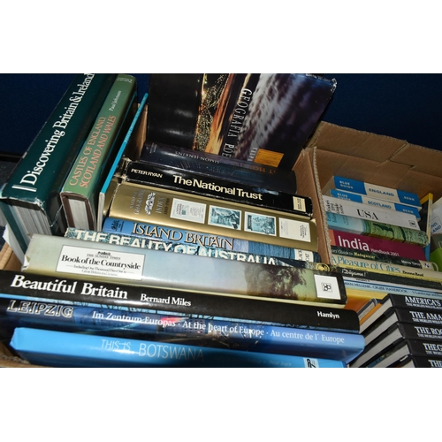 373 - SIX BOXES OF GEOGRAPHICAL / TRAVEL BOOKS & GUIDES comprising approximately 120 titles in hardback an... 