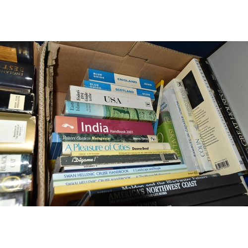 373 - SIX BOXES OF GEOGRAPHICAL / TRAVEL BOOKS & GUIDES comprising approximately 120 titles in hardback an... 