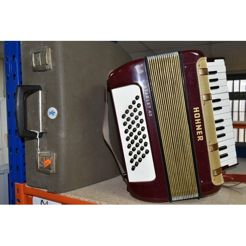 377 - A HOHNER TWENTY-SIX KEY PIANO ACCORDION, 'Starlet 40' model with hard case, untested