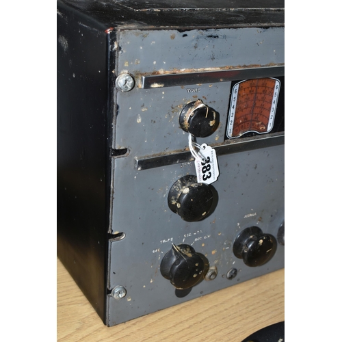 383 - A WWII ERA R.C.A. AR88 RADIO RECEIVER SET, not tested, some marking and wear to casing