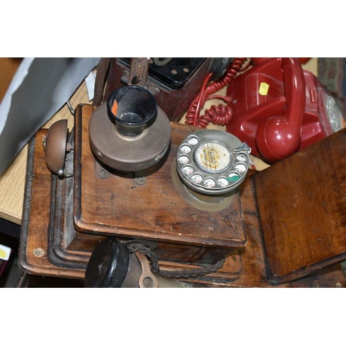 397 - A G.P.O. PORTABLE LINEMANS TELEPHONE, NO.250A, two red coloured G.P.O. model 746 and 8746 telephones... 