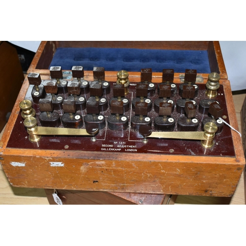 402 - A CASED ELLIOTT BROTHERS 'CENTURY' MAINS TESTING SET, No.4590, with a cased Gallenkamp Resistor Box,... 