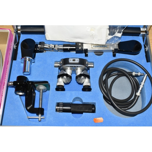 407 - A CASED THACKRAY MEDI SCOPE MICROSCOPE, contents not checked but appears largely complete, with a ca... 