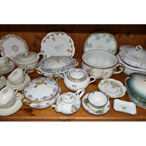 422 - A GROUP OF HAVILAND & CO, LIMOGES PORCELAIN, to include six tureens in different patterns - smallest... 