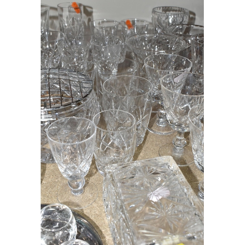 426 - A QUANTITY OF CUT CRYSTAL AND OTHER GLASS WARES, approximately one hundred pieces, to include at lea... 