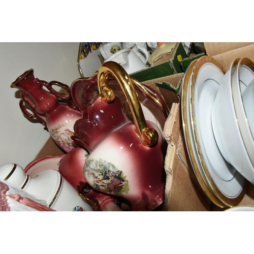 427 - FIVE BOXES AND LOOSE CERAMICS AND GLASS WARES, to include twelve pieces of Noritake Contemporary 'Le... 