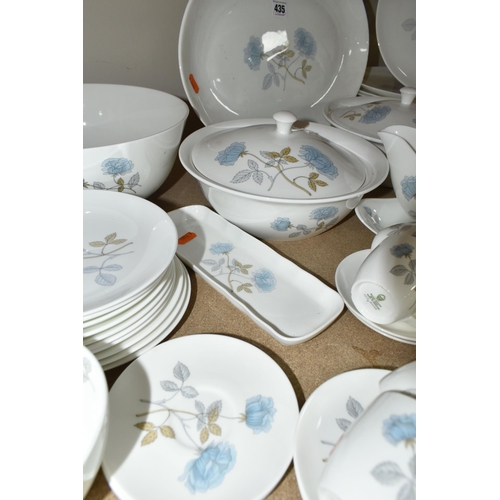 435 - A WEDGWOOD 'ICE ROSE' PART DINNER SERVICE, to include dinner plates, soup bowls, side plates, starte... 