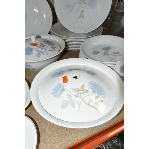 435 - A WEDGWOOD 'ICE ROSE' PART DINNER SERVICE, to include dinner plates, soup bowls, side plates, starte... 