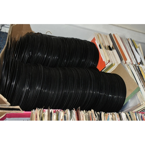 442 - TWO BOXES CONTAINING SEVERAL HUNDRED 7 INCH SINGLES 1960s to 1980s, artists include Status Quo, Dean... 