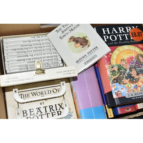 445 - ONE BOX OF BOOKS comprising five Harry Potter books, Philosophers Stone, (paperback) Goblet of Fire,... 