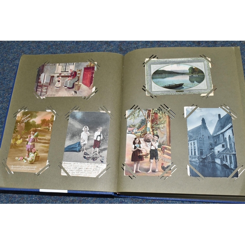 452 - ONE POSTCARD ALBUM containing approximately 495 miscellaneous Postcards, mostly early 20th century, ... 